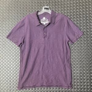 Mens Polo Shirt Purple Short Sleeve Helix Large Classic‎ Preppy Solid Cotton